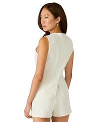 Steve Madden Women's Wesley Short-Sleeve Button Front Top