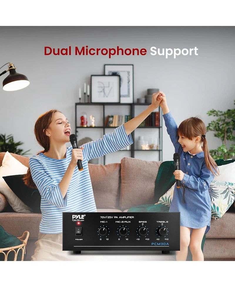 SereneLife 12FT Outdoor Compact Mini Home Power Amplifier