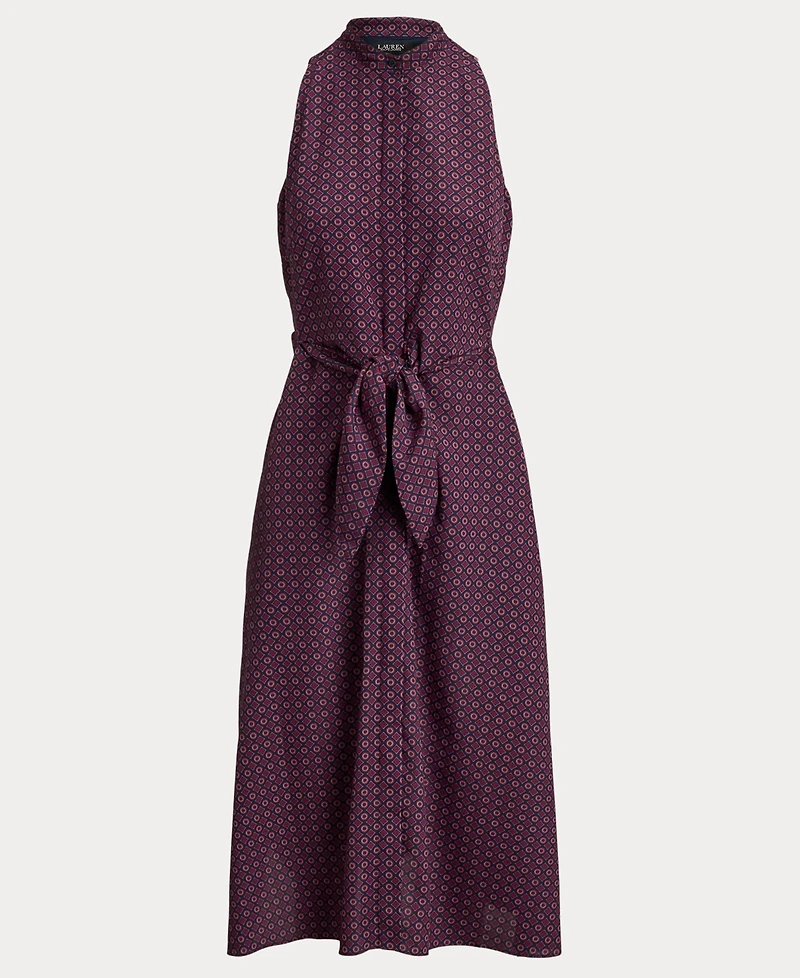Lauren Ralph Women's Print Tie-Front Sleeveless Dress