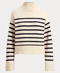 Lauren Ralph Women's Striped Mock Neck Sweater