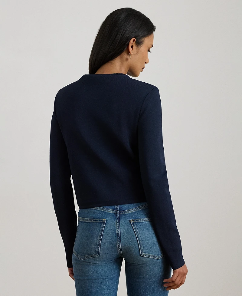 Lauren Ralph Women's Cropped Crewneck Sweater Jacket