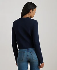 Lauren Ralph Women's Cropped Crewneck Sweater Jacket