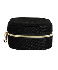 Household Essentials Small Leather Travel Jewelry Organizer Box, Caramel Color