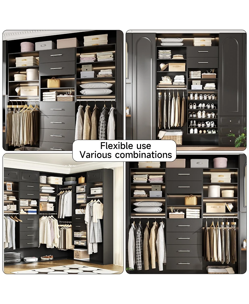 Lovmor Mdf Wood Shelf Tall Hanging Closet Unit