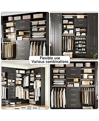 Lovmor Mdf Wood Shelf Tall Hanging Closet Unit