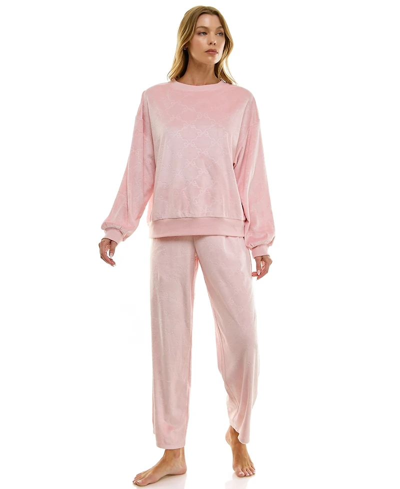 Roudelain Women's Long Sleeve Crew Neck and Pant Set