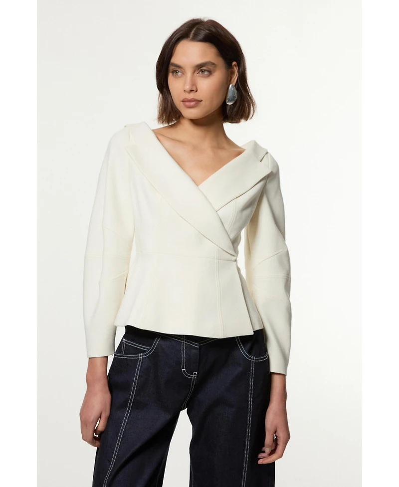 Karen Millen Women's Compact Peplum Tailored Jacket