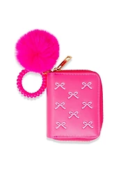 Zomi Gems Girls 3D Bow Pom Pom Zip Wallet, Hot Pink – Small, Cute, Stylish Wallet
