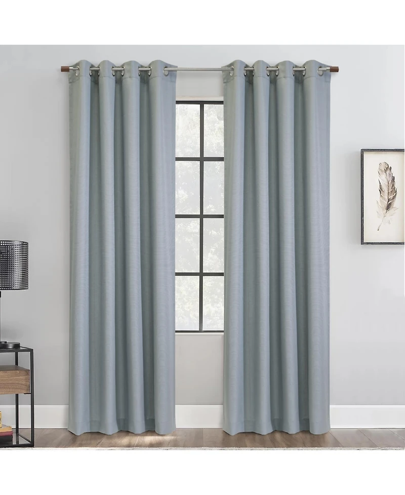 Habitat 100% Polyester Jamie Light Filtering Machine washable Grommet Curtain Panel 52" x 95" Grey