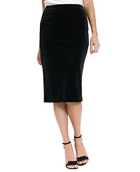 Muse Women's Long Velvet Pencil Skirt