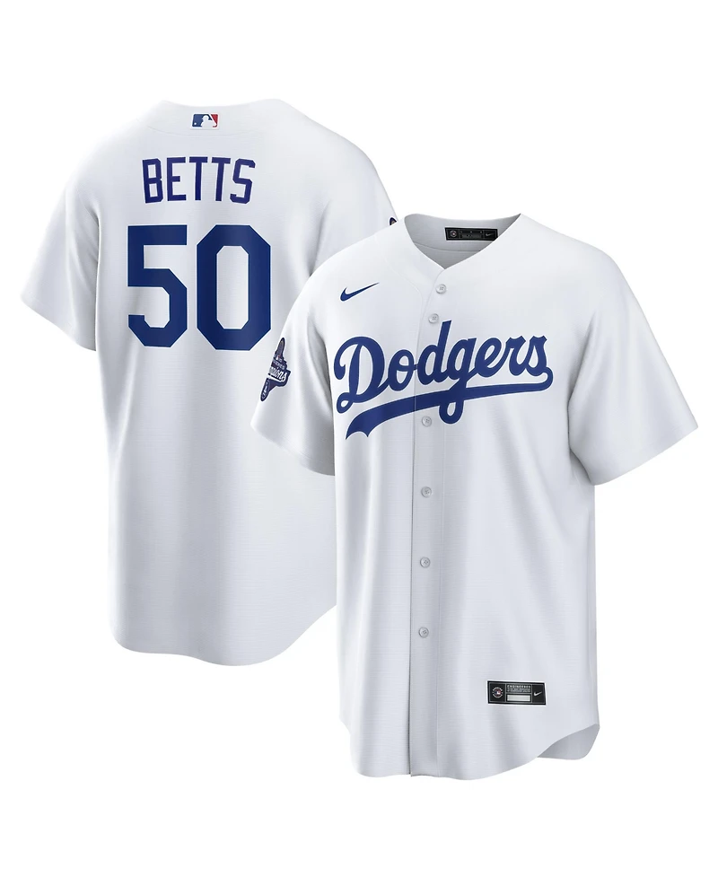 Nike Men's Mookie Betts White Los Angeles Dodgers 2025 World Series Champions Home Replica Player Jersey