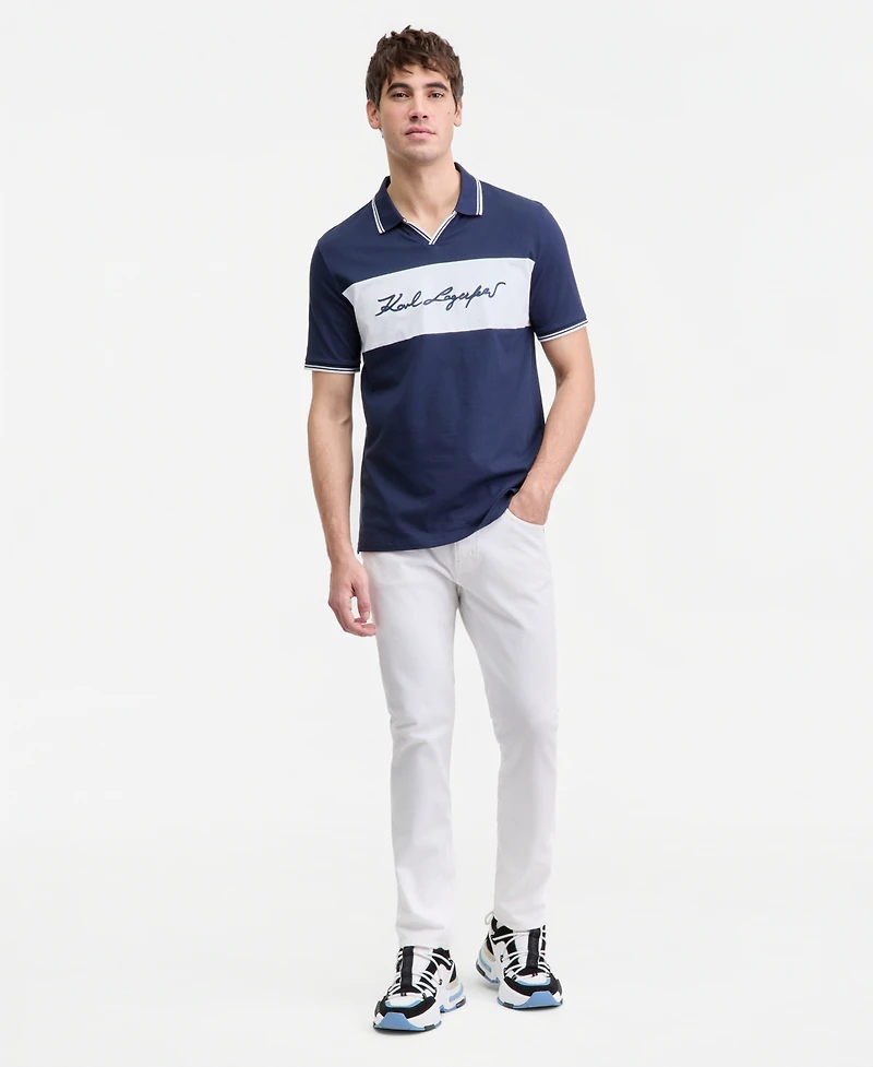 Karl Lagerfeld Paris Men's Johnny Collar Logo Polo Shirt