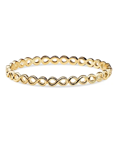Devata Infinity Bangle Bracelet in Gold Plated Sterling Silver, Size Medium