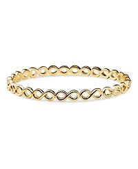 Devata Infinity Bangle Bracelet in Gold Plated Sterling Silver, Size Medium