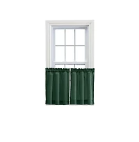 Ellis Stacey 1.5" Rod Pocket High Quality Fabric Solid Color Window Tailored Tier Pair 56"x45" Harvest