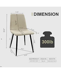 Maison Boucle 5-Piece Modern Dining Table Set, 55" Mid-Century Kitchen with Upholstered Chairs, Wood & Metal Room Set for 4