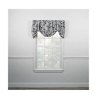 Ellis Curtain Meadow High Quality Room Darkening Solid Natural Color Lined Tie-Up Window Valance - 50 x22", Chrome