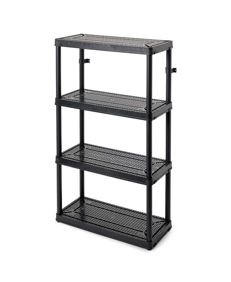 Gracious Living 4 Shelf Tier Medium Resin Indoor and Garage Storage Shelf