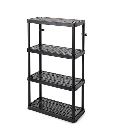 Gracious Living 4 Shelf Tier Medium Resin Indoor and Garage Storage Shelf