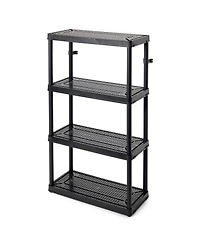 Gracious Living 4 Shelf Tier Medium Resin Indoor and Garage Storage Shelf