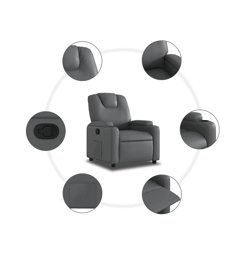 vidaXL Recliner Chair Gray Faux Leather