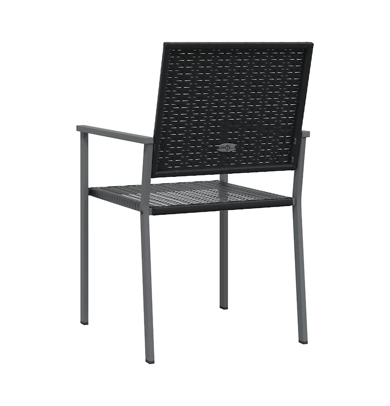 vidaXL Patio Chairs 2 pcs Black 21.3"x24.6"x35" Poly Rattan