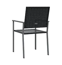vidaXL Patio Chairs 2 pcs Black 21.3"x24.6"x35" Poly Rattan