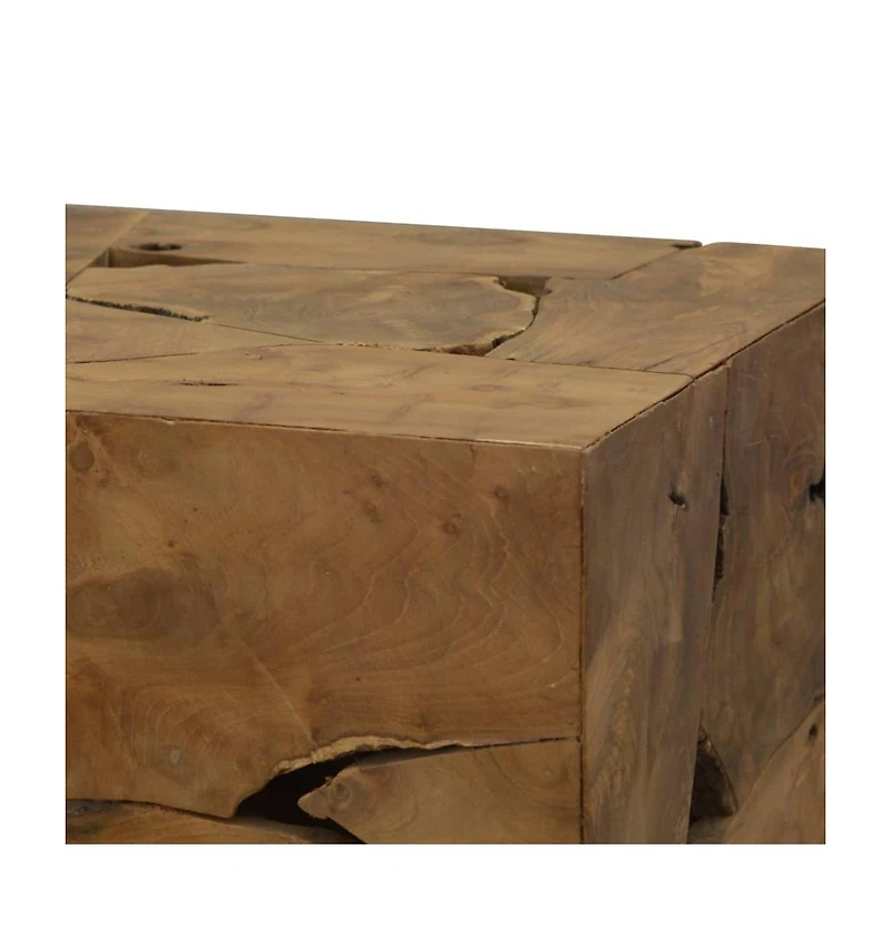 Coffee Table 19.7"x19.7"x13.8" Genuine Teak Brown