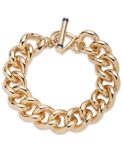 Lauren Ralph Lauren Gold-Tone Navy Toggle Flex Bracelet