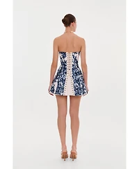 Milla Women's Strapless Mini Dress With Accent Lacing