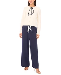 CeCe Women's Tie Scarf Long-Sleeve Cardigan Sweater