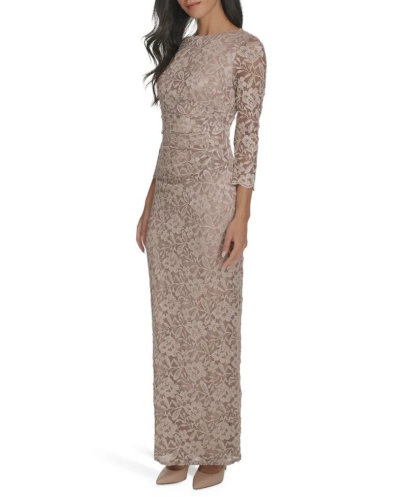 Jessica Howard Women's 3/4-Sleeve Side Tuck Gown