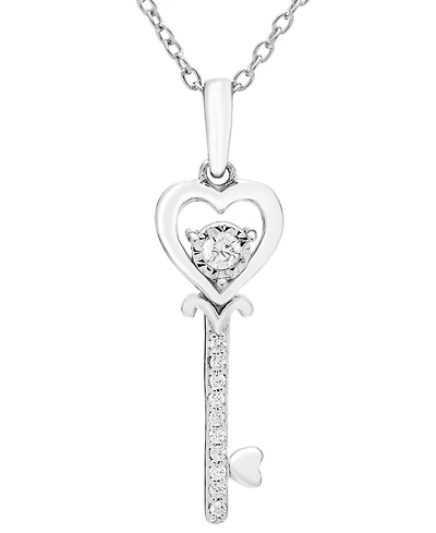 Macy's Diamond Pendant Necklace (1/10 ct. t.w.) in Sterling Silver