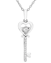 Macy's Diamond Pendant Necklace (1/10 ct. t.w.) in Sterling Silver