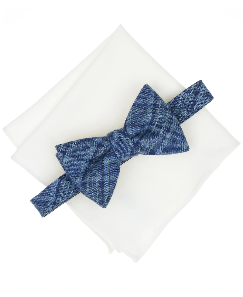 Bar Iii Men's Carson Plaid Bow Tie and Pocket Square, 2-Piece Set, Macy's Exclusive