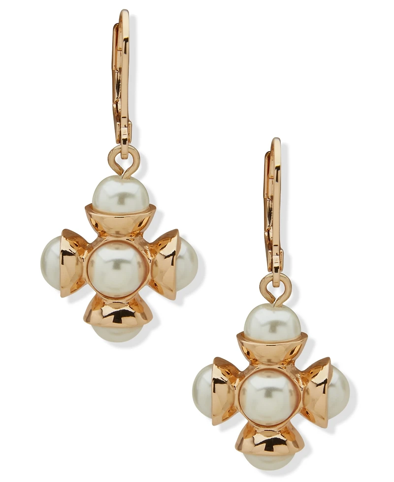 Anne Klein Imitation Pearl Drop Earrings