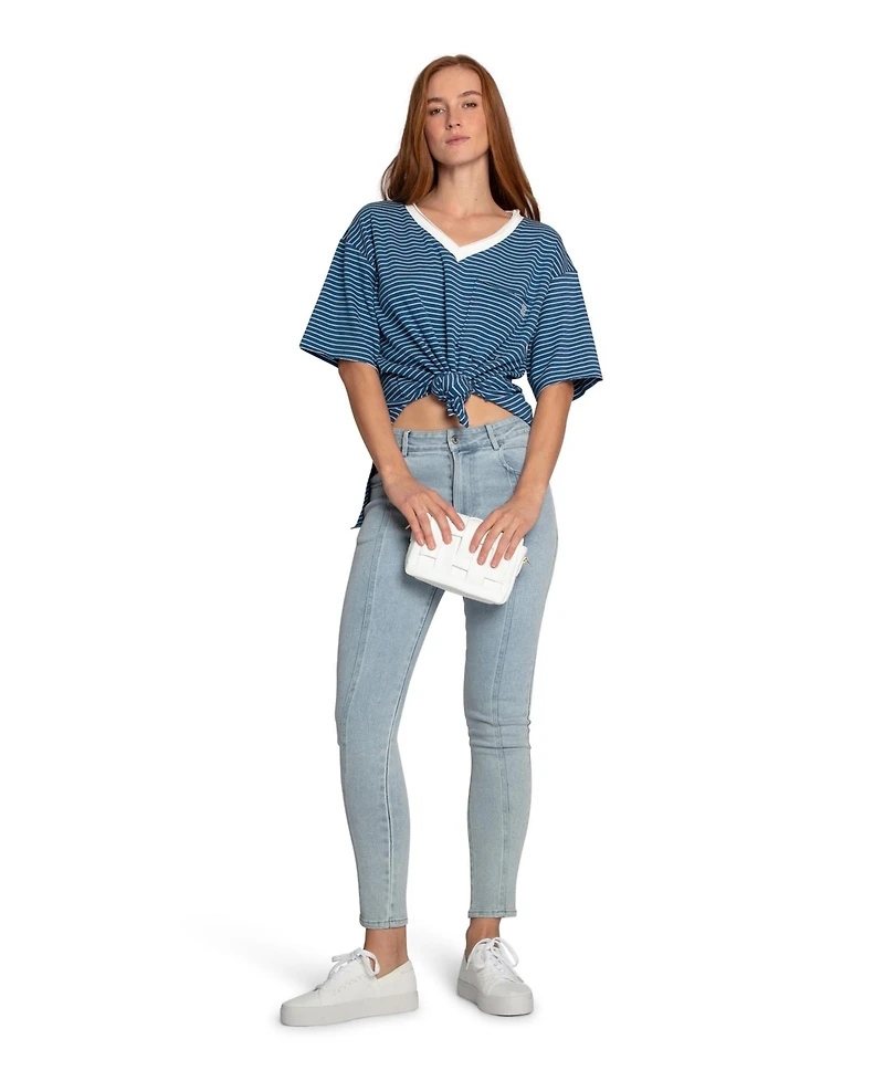 Belle & Bloom Women's Brave Soul Oversized Striped T-Shirt