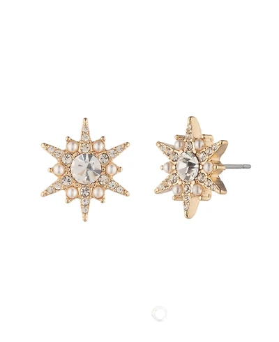 Marchesa Glass Stone and Imitation Pearl Star Stud Earrings