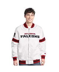 Starter Men's White Atlanta Falcons Scout Full-Snap Varsity Jacket