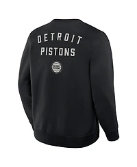 Fanatics Men's Black Detroit Pistons Crossover Collection Defensive Rotation Drill Premium Pullover Sweatshirt