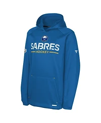 Fanatics Big Boys and Girls Royal Buffalo Sabres Authentic Pro Rink Raglan Hoodie