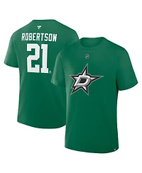 Fanatics Men's Jason Robertson Kelly Green Dallas Stars Authentic Stack Name Number T-Shirt