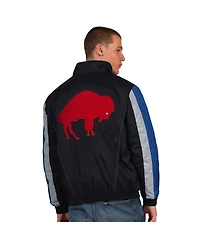 Starter Men's Black Buffalo Bills Thursday Night Gridiron Vintage Logo Half-Zip Jacket