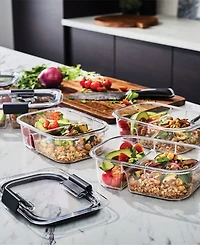 Rubbermaid Brilliance 2.85-Cup Meal Prep 2-Compartment Food Storage Containers, 5-Pack