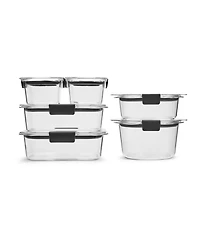 Rubbermaid Brilliance 12-Pc. Round and Rectangular Leak Proof Food Storage Containers