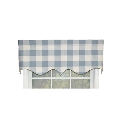 Rlf Home Grande Check Regal Style 3" Rod Pocket Valance Curtains