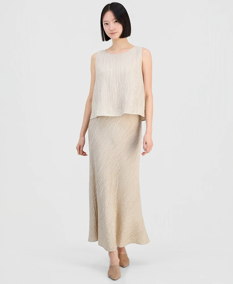 Eileen Fisher Women's Silk Textured Pull-On Skirt