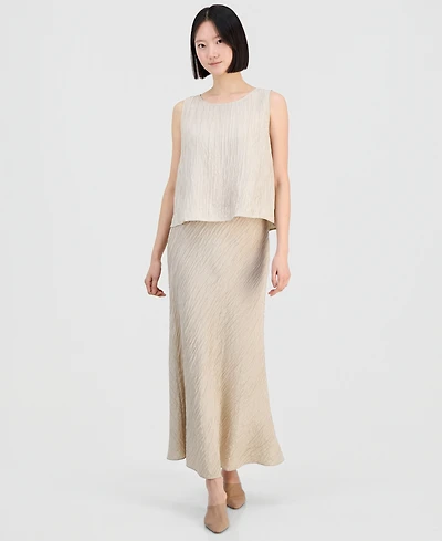 Eileen Fisher Women's Silk Textured Pull-On Skirt