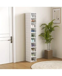 Homcom 10 Pack Foldable Shoe Boxes Stackable Shoe Organizer Fit Size 10