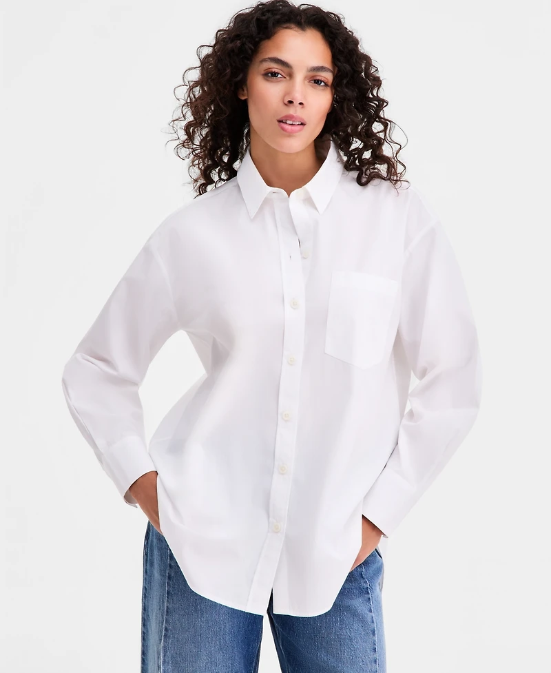 On 34th Women's Cotton Relaxed-Fit Blouse, Macy's Exclusive